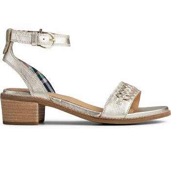 Sperry Seaport Ankle Strap City Strieborne - Damske Sandále